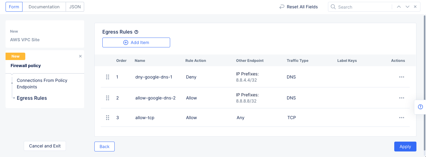 Figure: Network Policy Egress Rule
