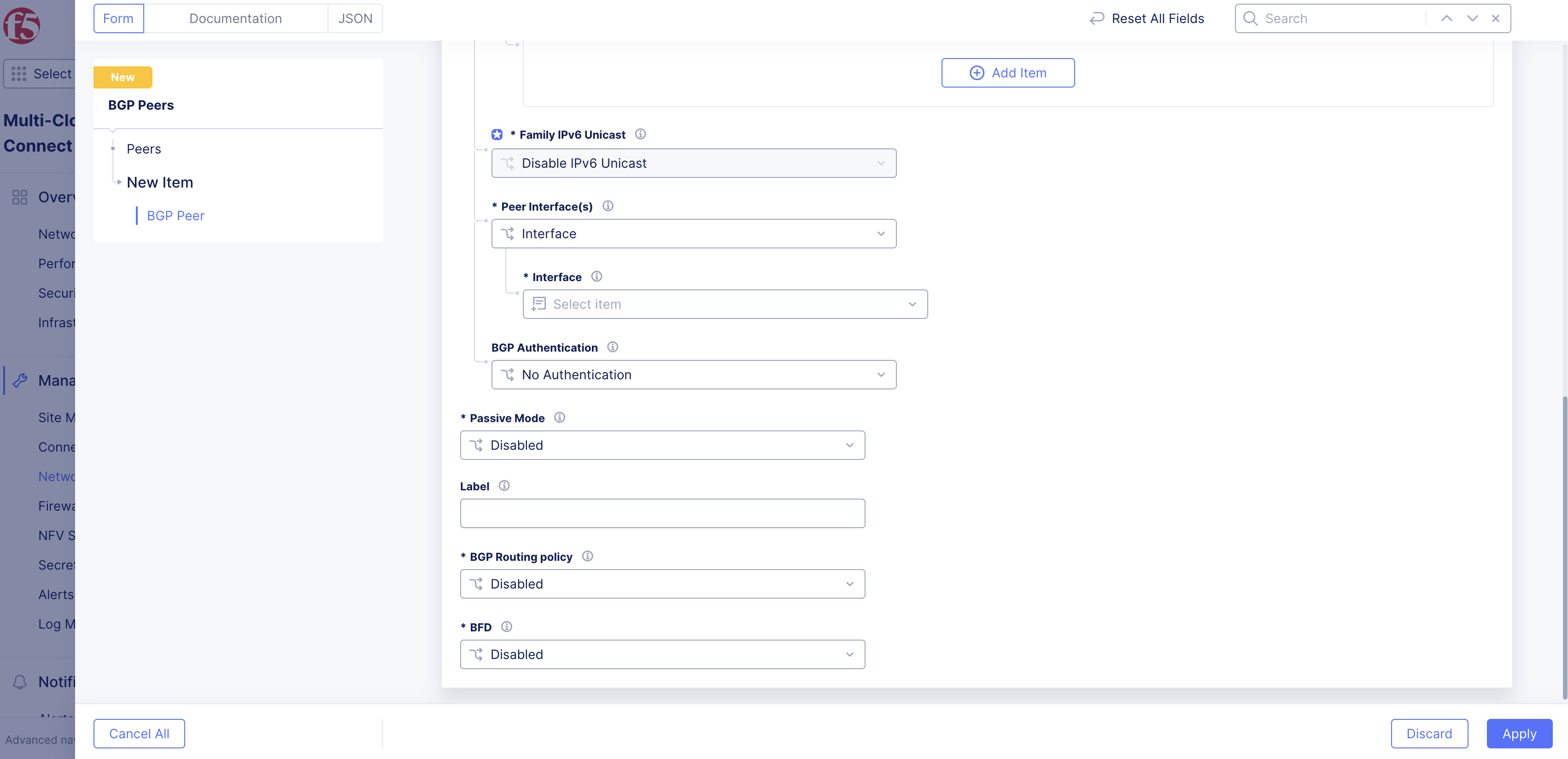 Figure: Peer Configuration