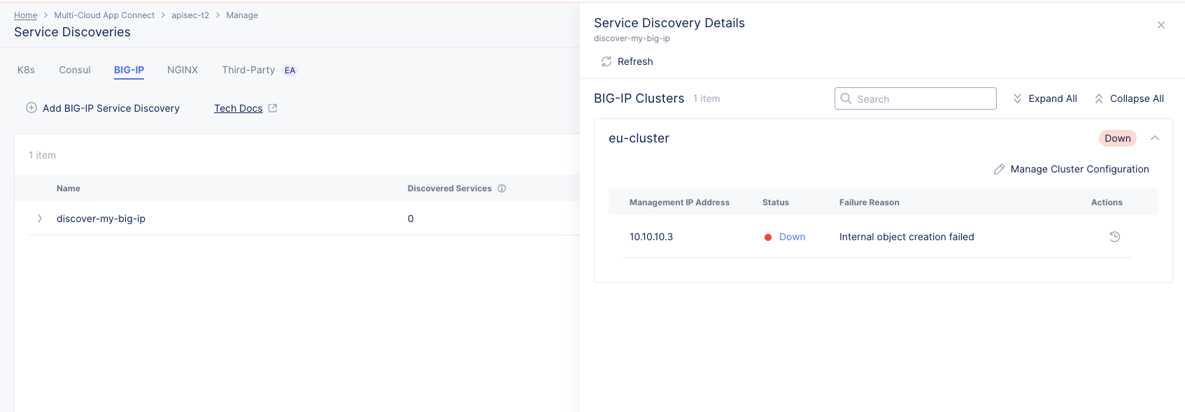 Figure: BIG-IP Service Discovery Details