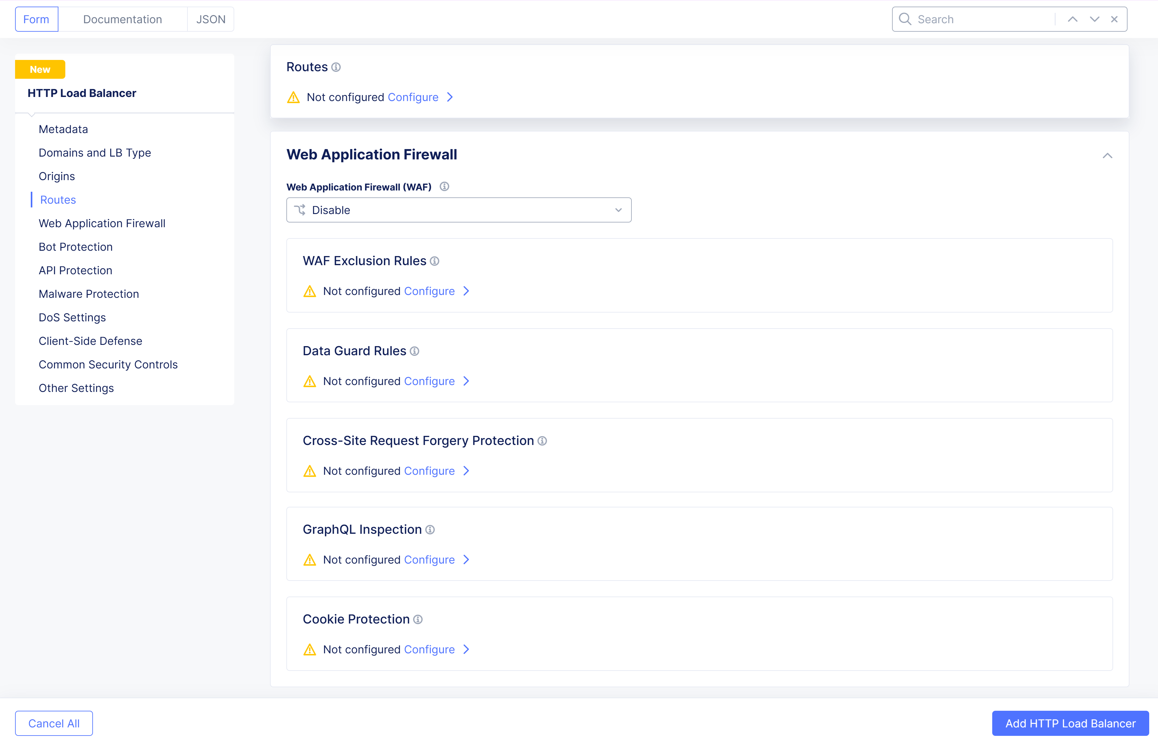 Figure: Route Configuration