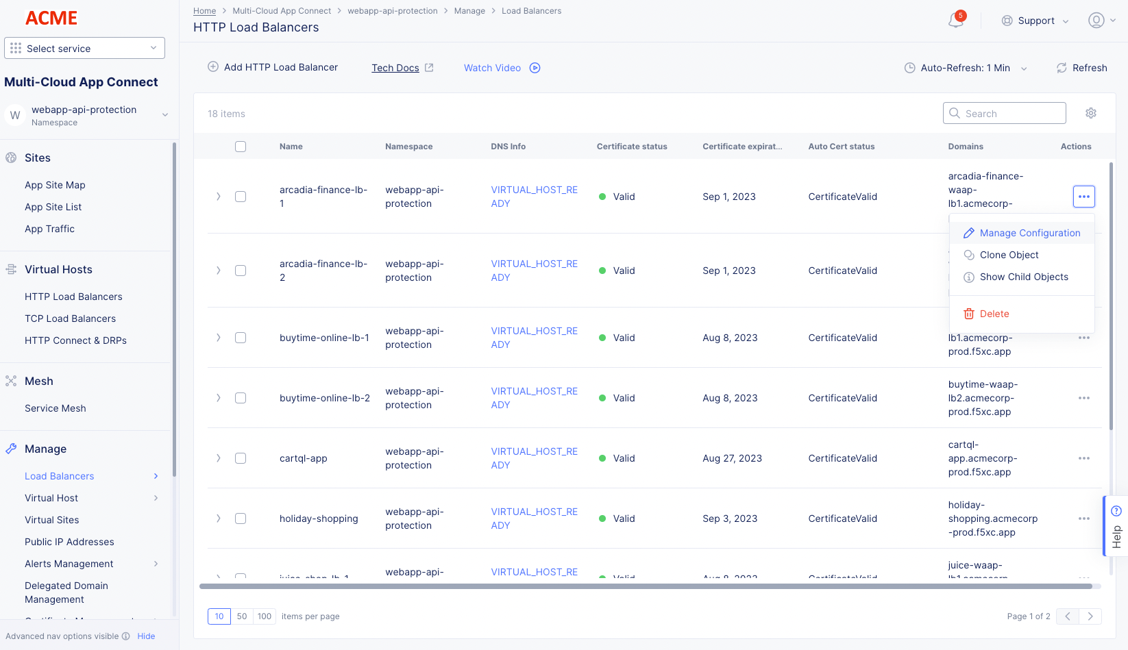 Figure: Edit HTTP Load Balancer